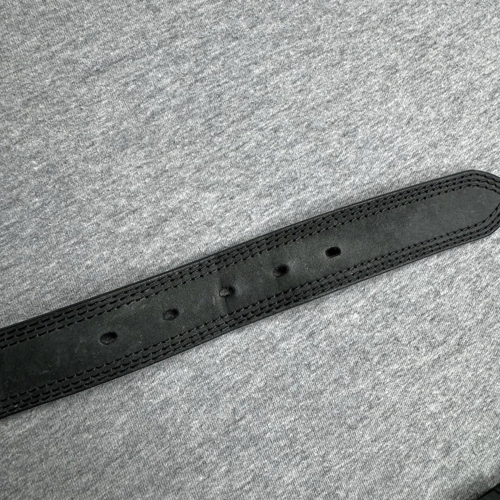 Carhartt Belt Black Triple Stitch Leather Work Mens Sz 38 WB5507-M